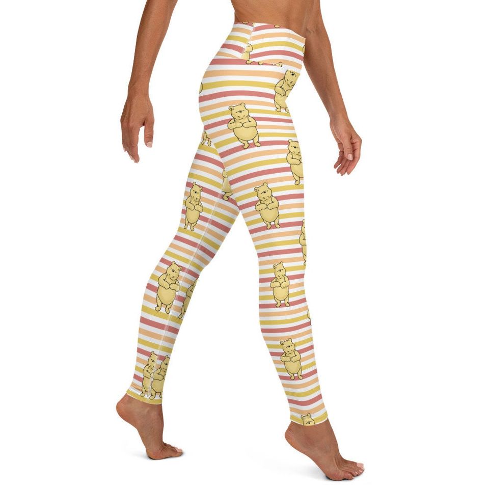 Striped Pooh Yoga Leggings