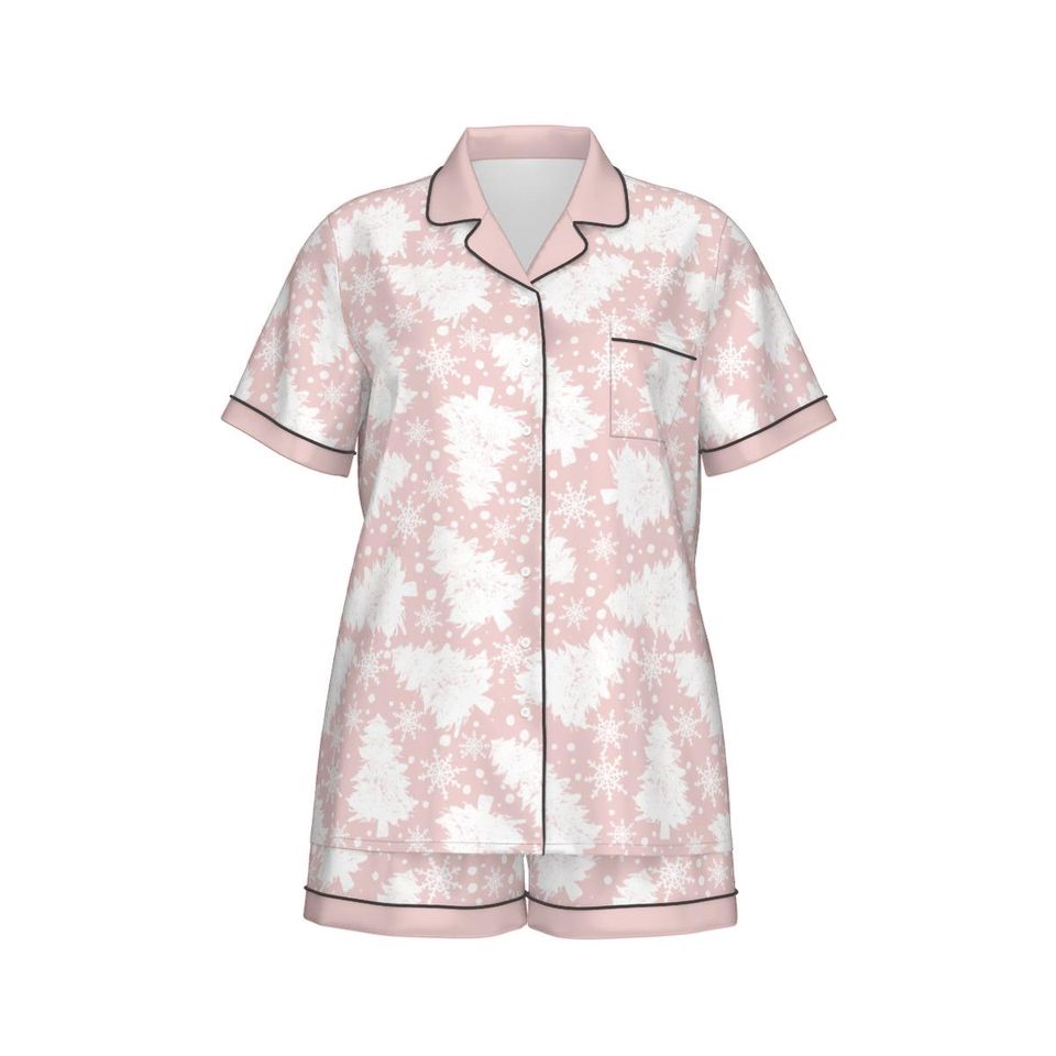 Pink Tree  Short Sleeve Pajama Set