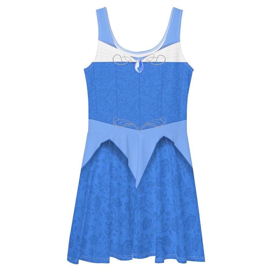 Make it Blue Skater Dress – Fun Cartoon Style Casual Outfit for Women