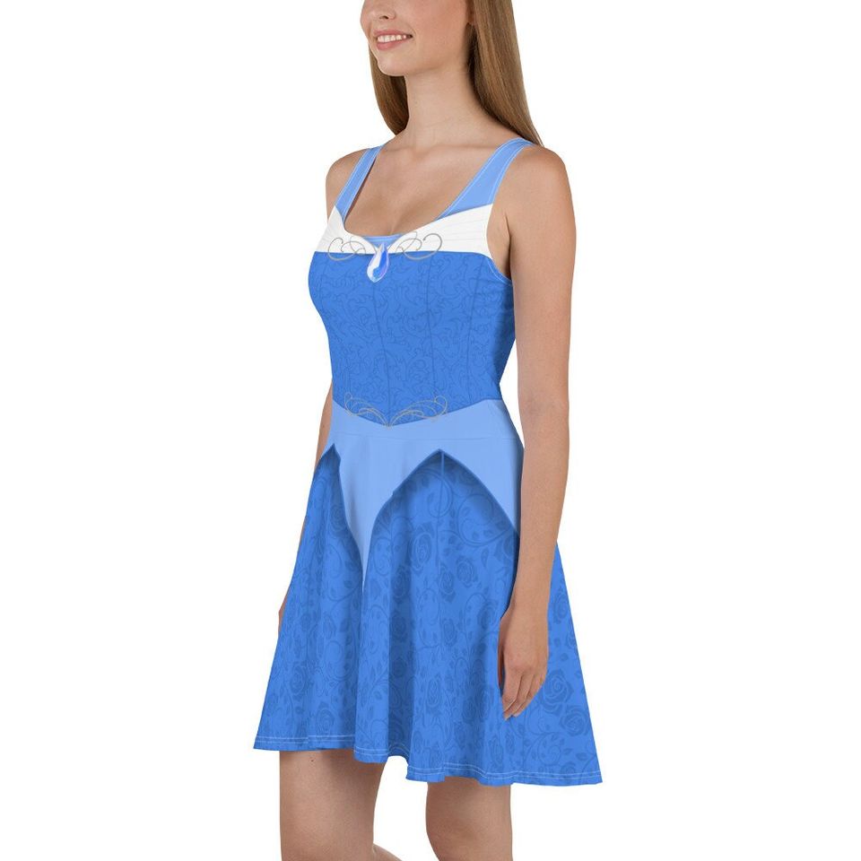 Make it Blue Skater Dress – Fun Cartoon Style Casual Outfit for Women