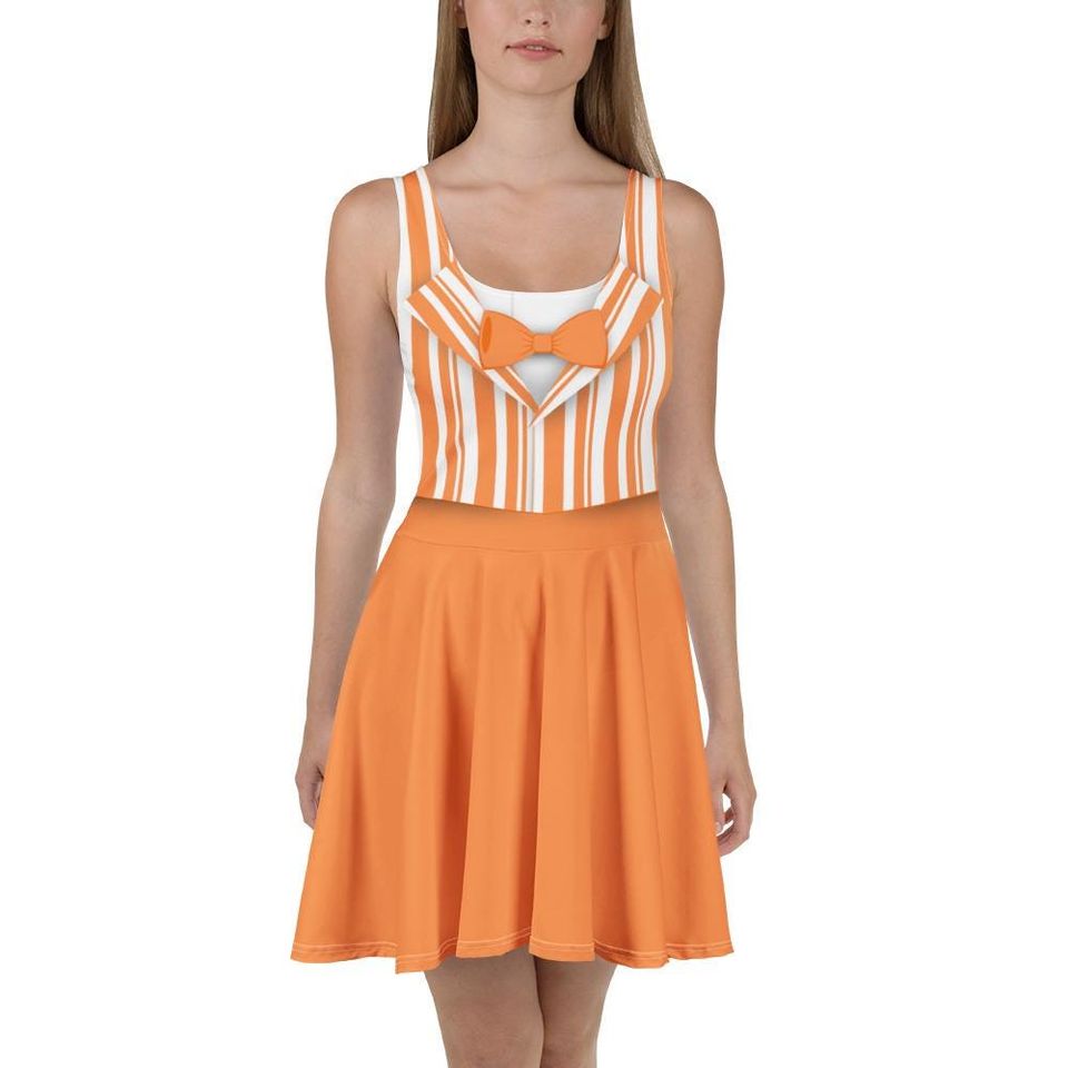 Orange Dapper Day Main Street Magic Inspired Skater Dress
