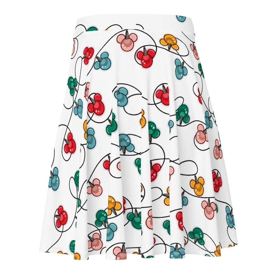 Inspired Christmas Lights Skater Skirt
