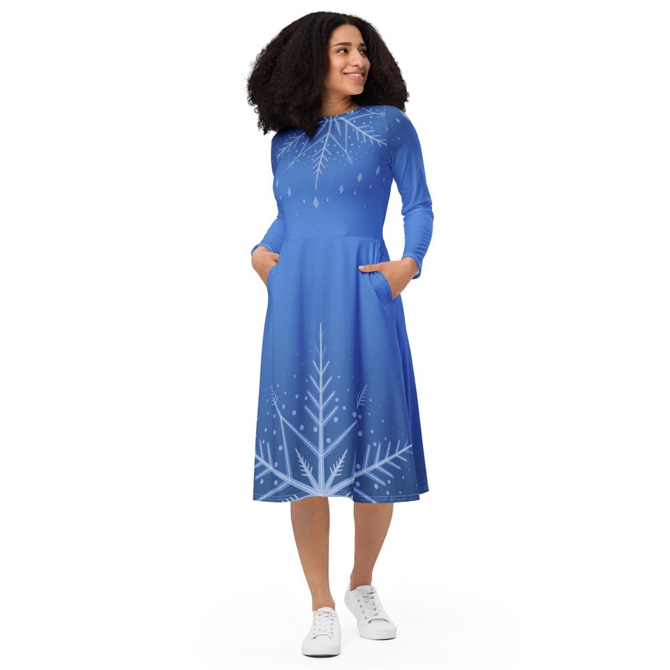 Elsa Christmas long sleeve midi dress