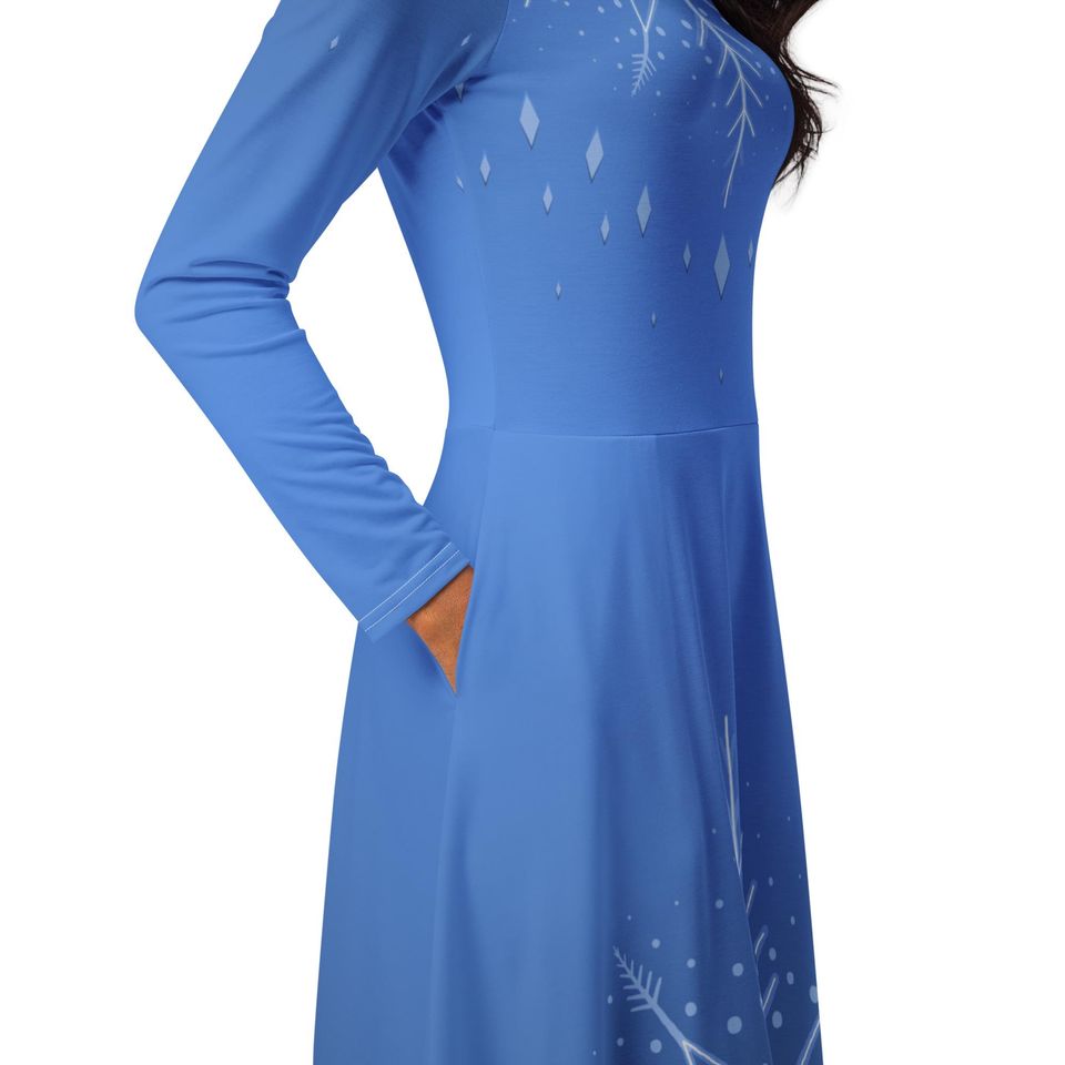 Elsa Christmas long sleeve midi dress