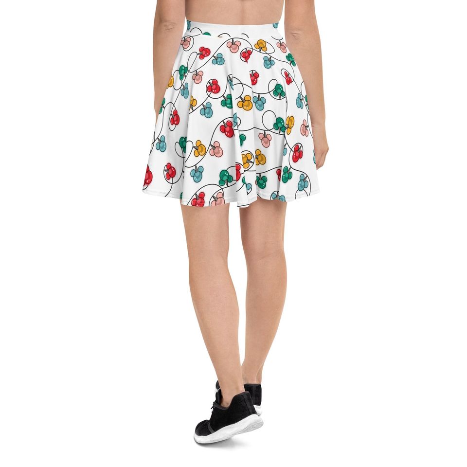 Inspired Christmas Lights Skater Skirt