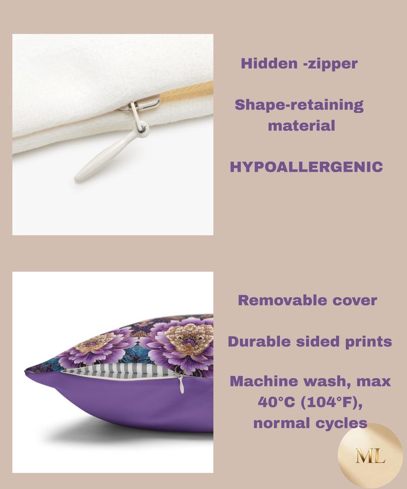 Victorian Christmas Pillow  Baroque Holly & Red Ribbon Cushion