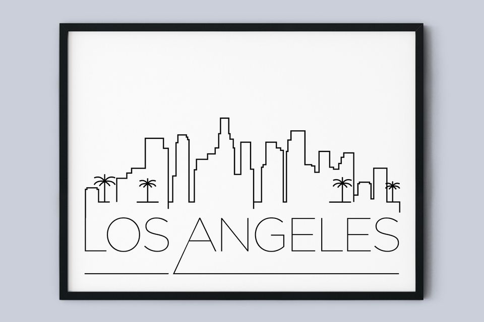 Los Angeles Skyline Art Print: Minimalist LA Poster