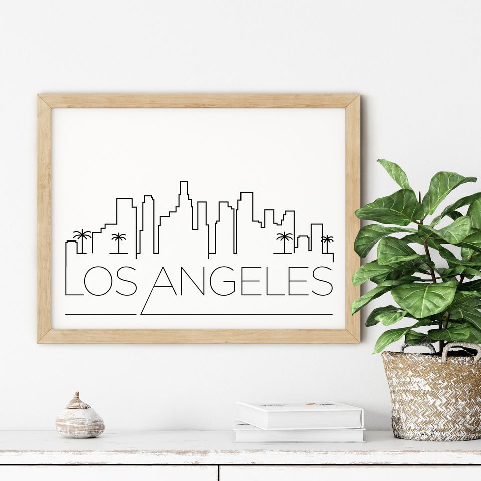 Los Angeles Skyline Art Print: Minimalist LA Poster