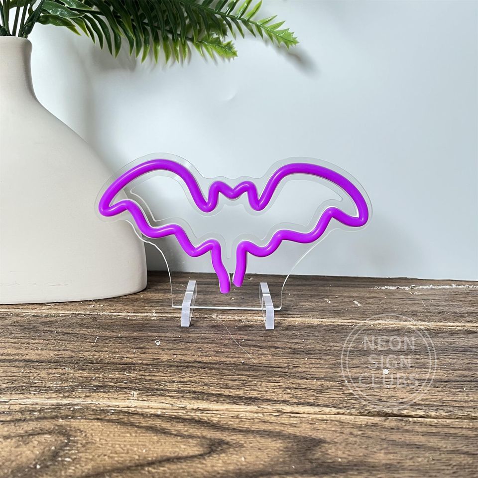 LED Bat Neon Sign: Halloween Home Decor, Kids Room Light