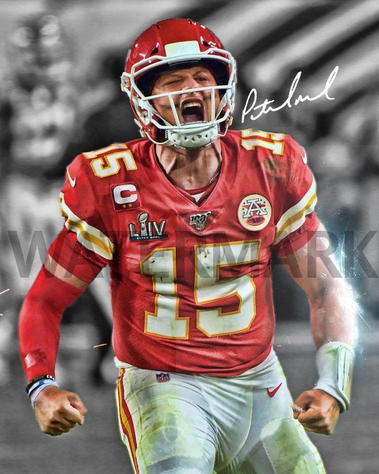 Patrick Mahomes Kansas City Chiefs Poster Art Autographed football