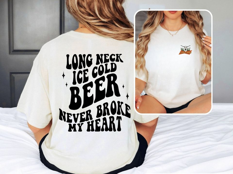 Lukee Comb Beer Never Broke My Heart Shirt, Country Concert