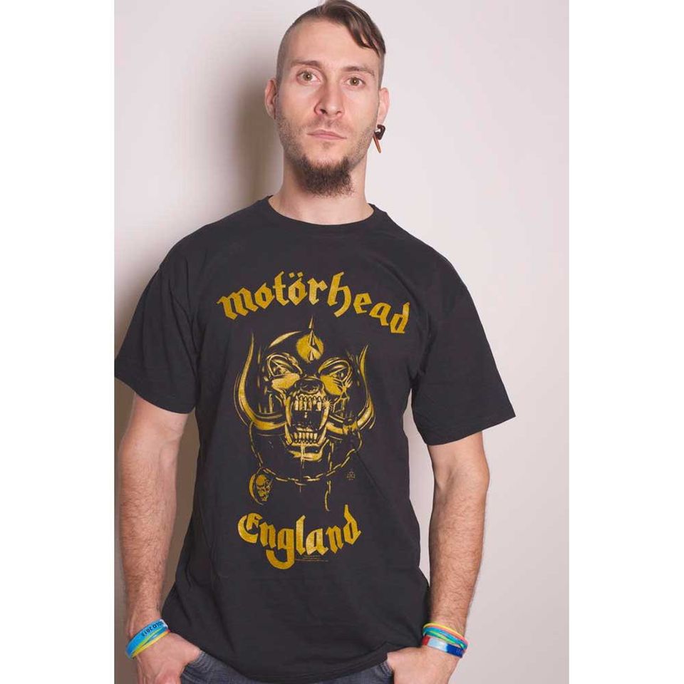 Motorhead Unisex Tee: England Classic Gold
