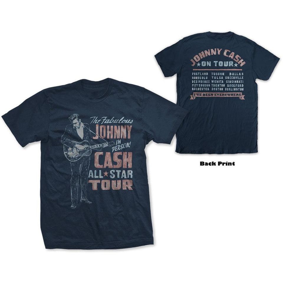 Johnny Cash Unisex Tee: All Star Tour