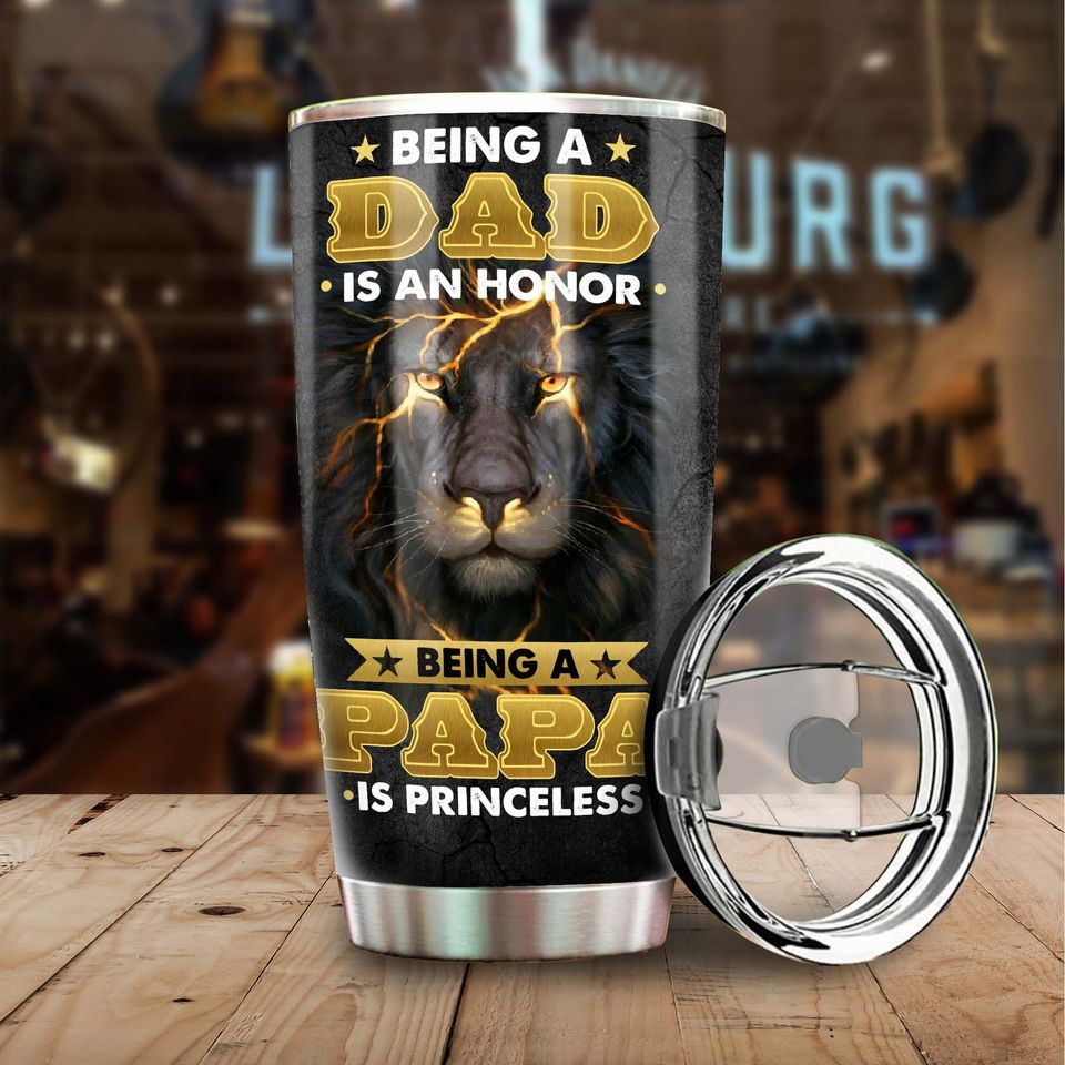 Happy father's day Being Papa Is Priceless Ringneck Tumbler 20oz