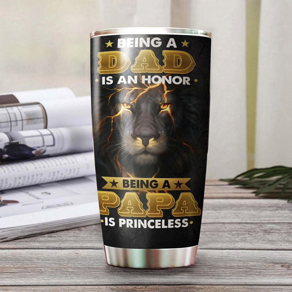 Happy father's day Being Papa Is Priceless Ringneck Tumbler 20oz