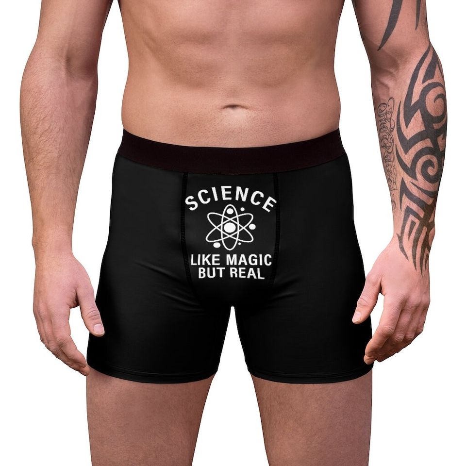 Science Like Magic But Real Men's Boxer Briefs, Funny Scientist Men's Briefs