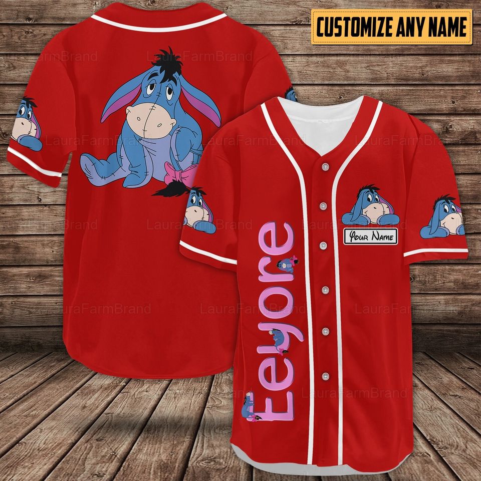 Personalized Eeyore Baseball Shirts, Eeyore Baseball Jersey