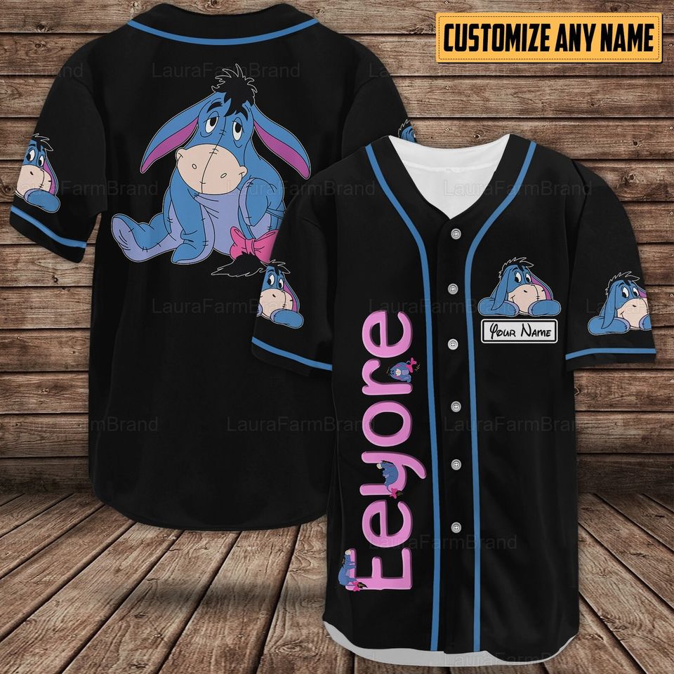 Personalized Eeyore Baseball Shirts, Eeyore Baseball Jersey