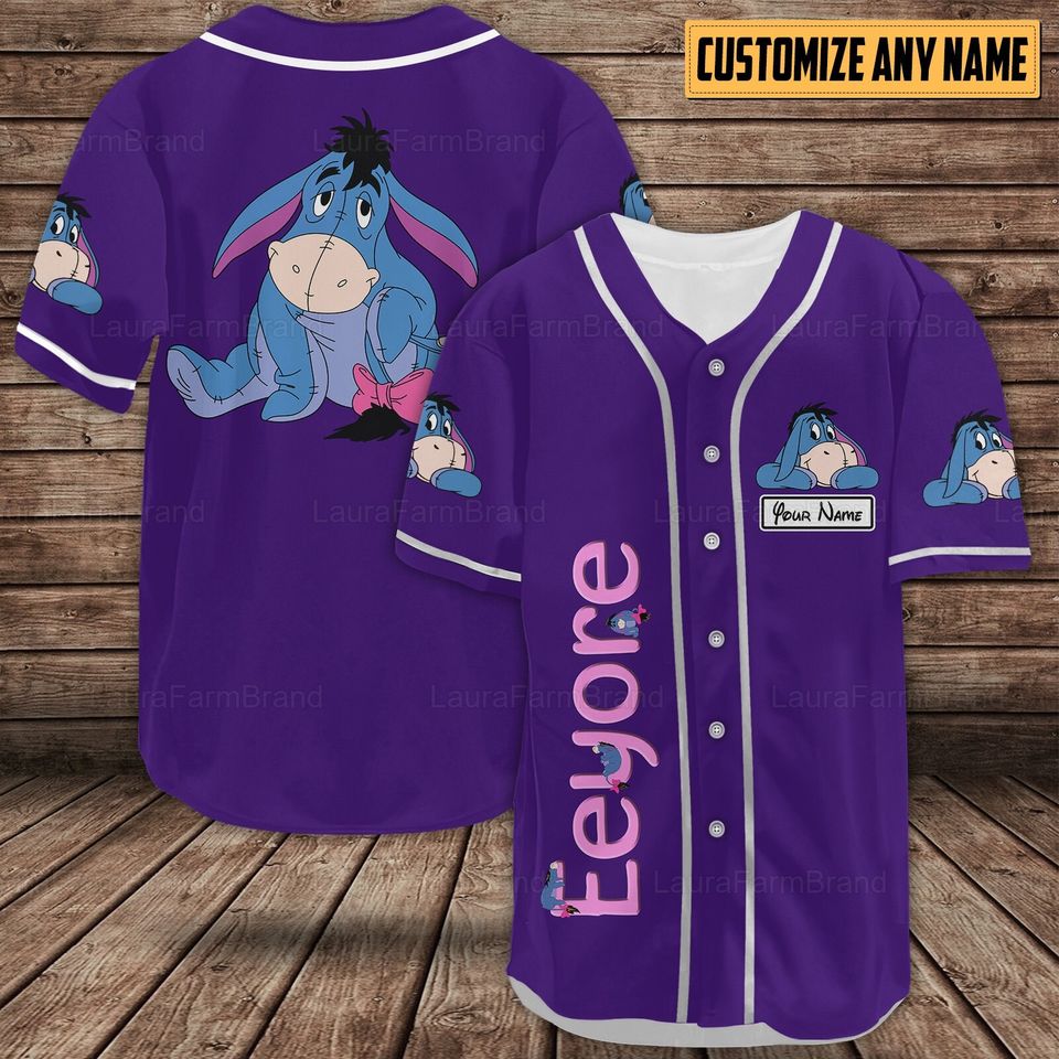 Personalized Eeyore Baseball Shirts, Eeyore Baseball Jersey