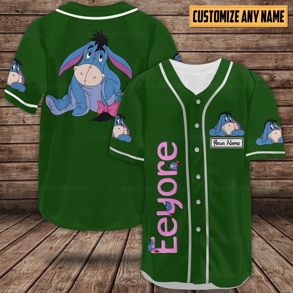 Personalized Eeyore Baseball Shirts, Eeyore Baseball Jersey