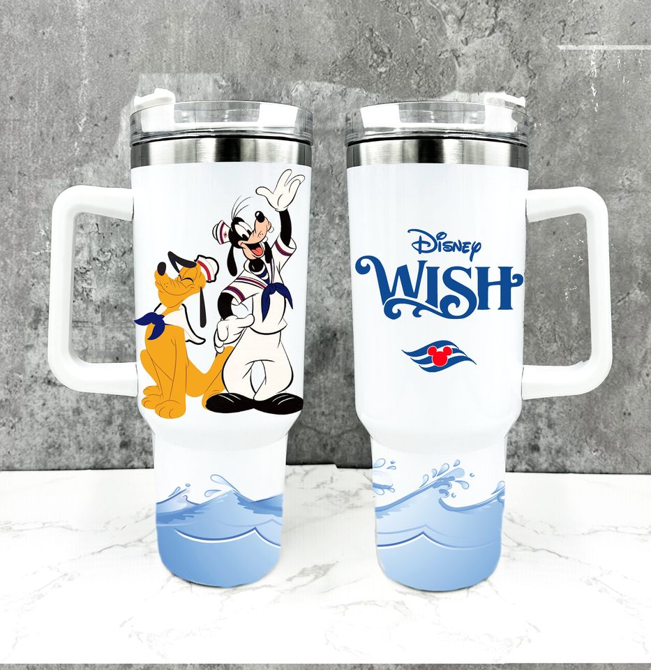 Disney Cruise Tumblers, Custom 40oz Insulated Cup with Straw