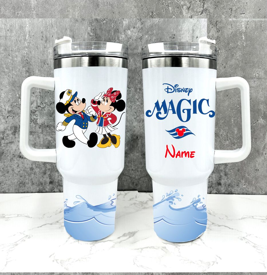 Disney Cruise Tumblers, Custom 40oz Insulated Cup with Straw