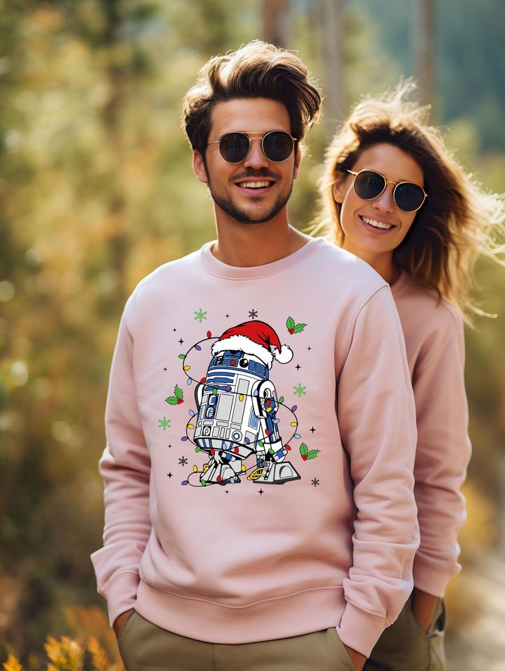 R2-D2 And BB-8 Christmas Shirt, Disney Star Wars Couples Tee