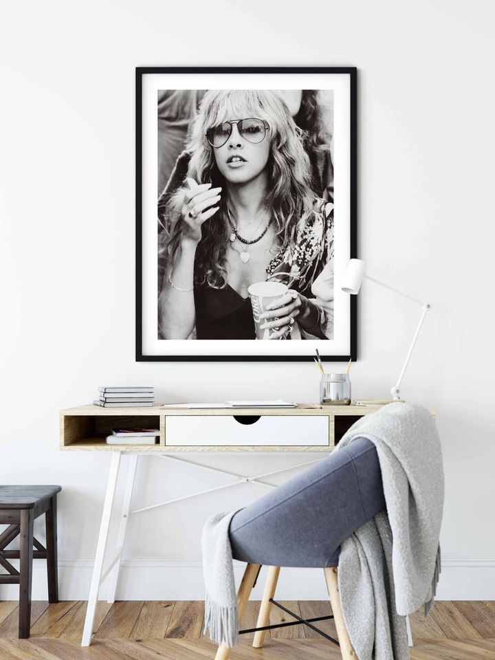Stevie Nicks B&W Vintage Poster Print