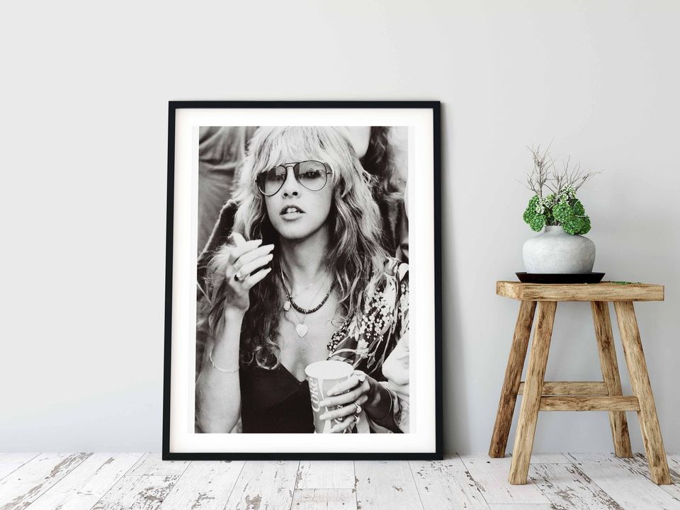 Stevie Nicks B&W Vintage Poster Print