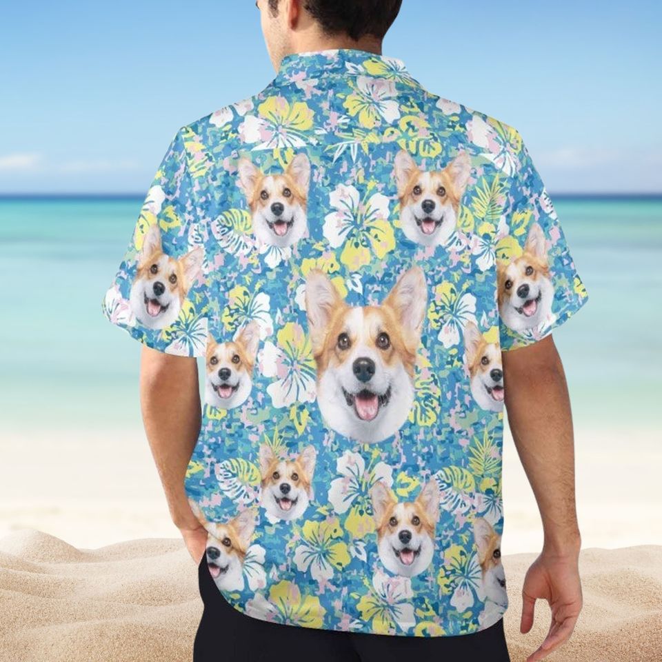 Custom Hawaiian Shirt with Dog Faces, Face Hawaiian Shirt