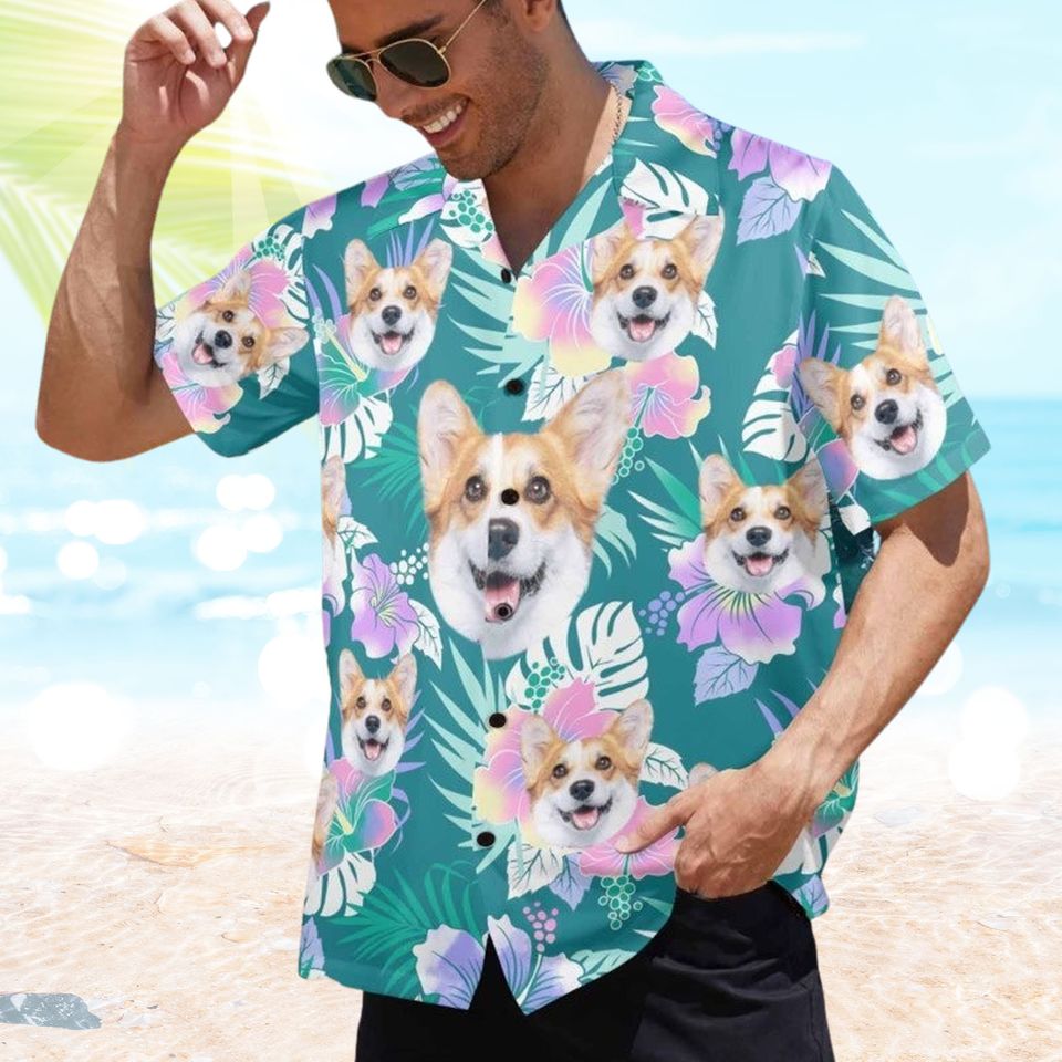 Custom Hawaiian Shirt with Dog Faces, Face Hawaiian Shirt