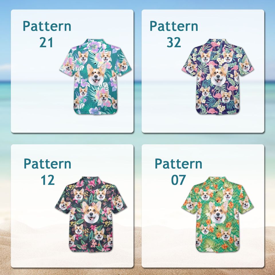 Custom Hawaiian Shirt with Dog Faces, Face Hawaiian Shirt