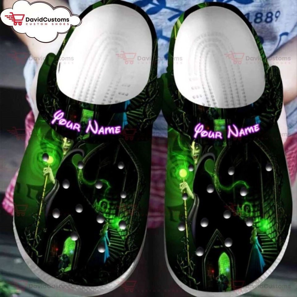 Aurora Maleficent Disney 85 Personalized  Clogs Classic  ,Custom Clogs, Design Your Own Clogs