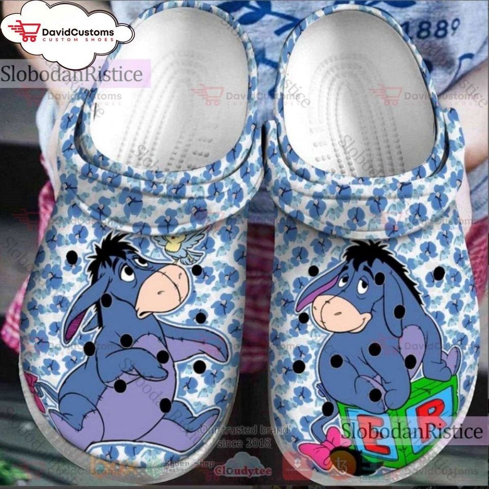 Eeyore Winnie The Pooh Edition Slipper Custom Clogs Shoes, Personalized Your Name Clogs