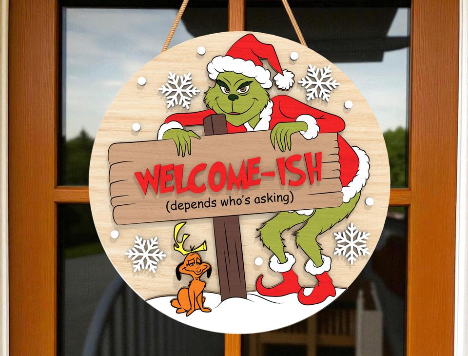 Funny Christmas Door Sign