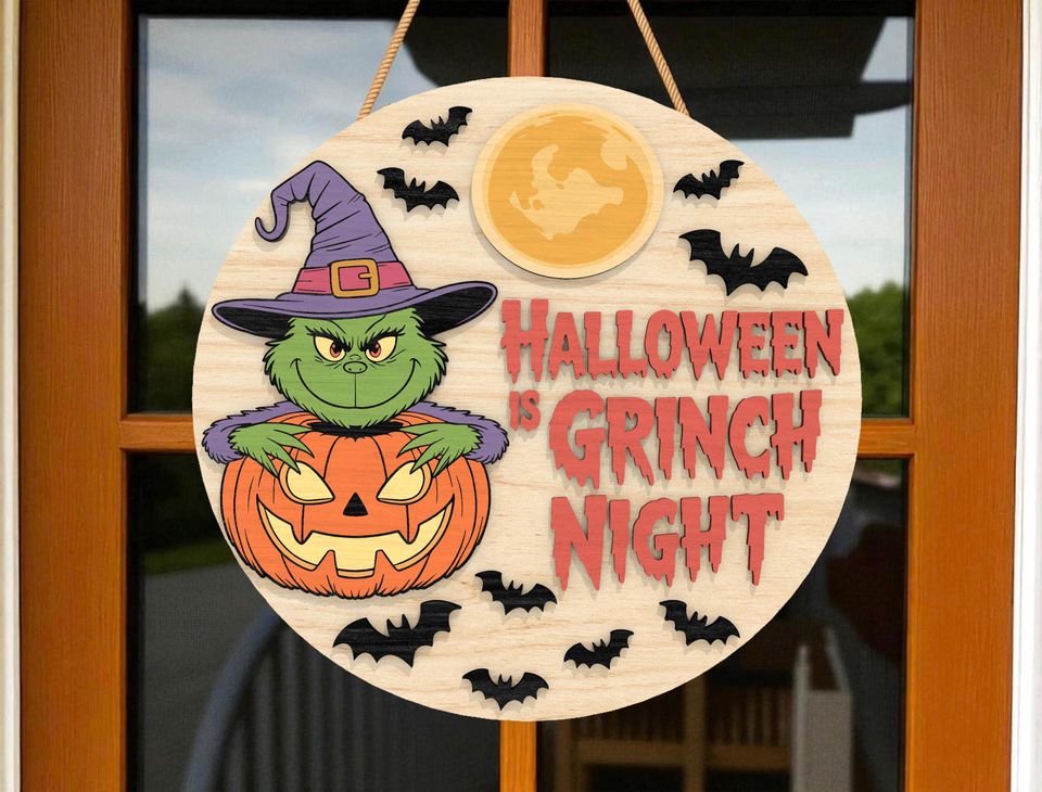Halloween Is funny character Night Round Sign