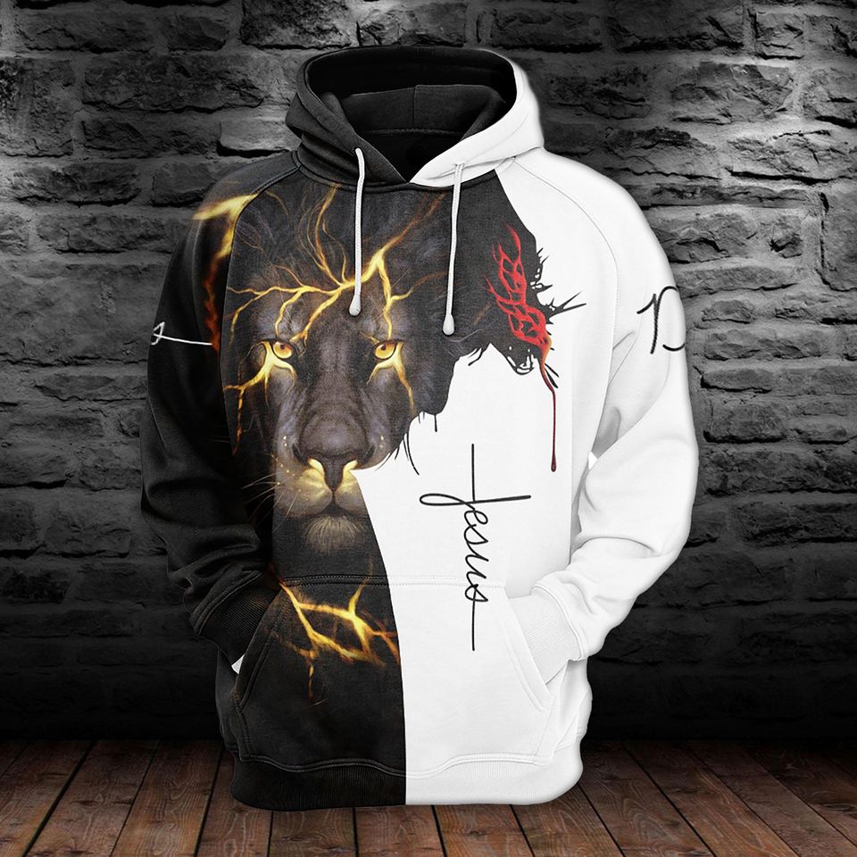 Jesus Christ Lion Way Maker Miracle Worker 3D Pullover Hoodie