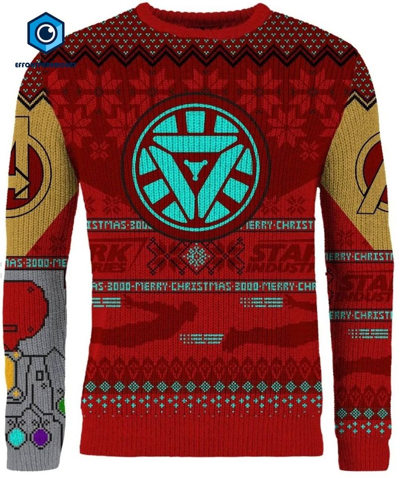 Iron Man Ugly Christmas Sweater, Tony Stark Sweatshirt, Superhero Christmas Movie Sweatshirt, Christmas Party