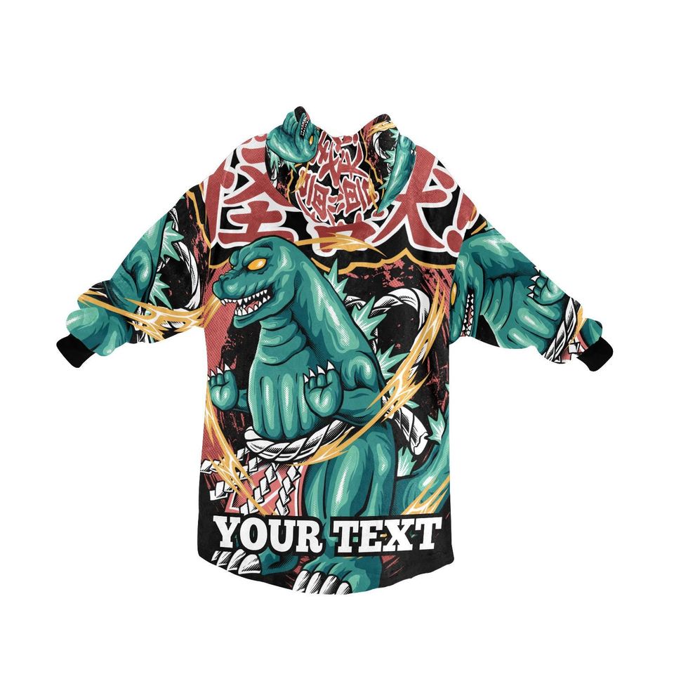 god zilla Kids Hoodie Blanket Gift Personalized Text