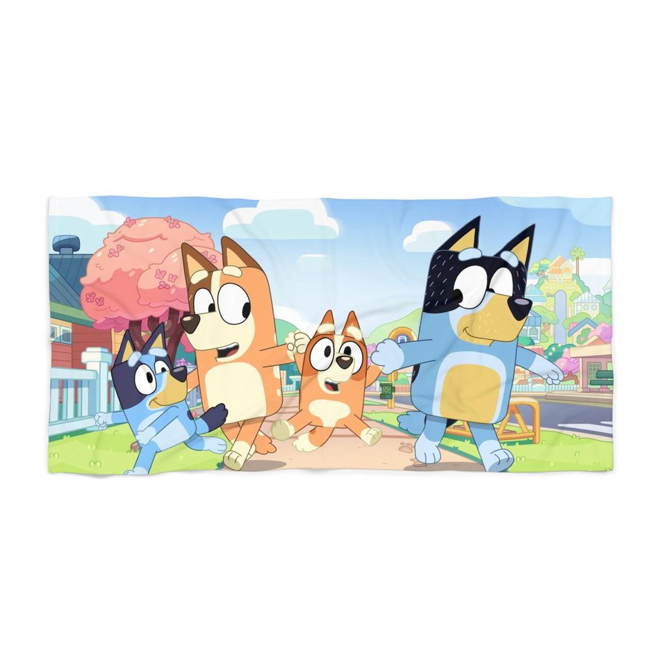 BlueyDad Fun and Playful Beach Towel for Kids