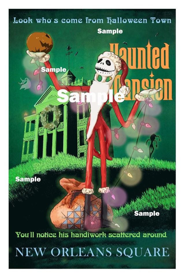 Disneyland Attraction Posters Decor - Vintage Haunted Mansion - Sandy Claws