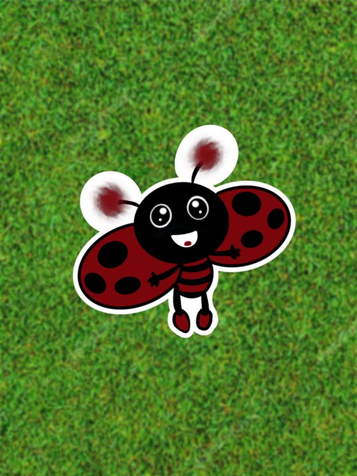 Lady Bug Sticker, Waterproof Sticker