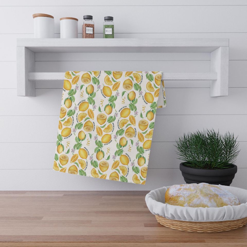 Vintage Lemon Kitchen Towel, Bathroom Towel Set