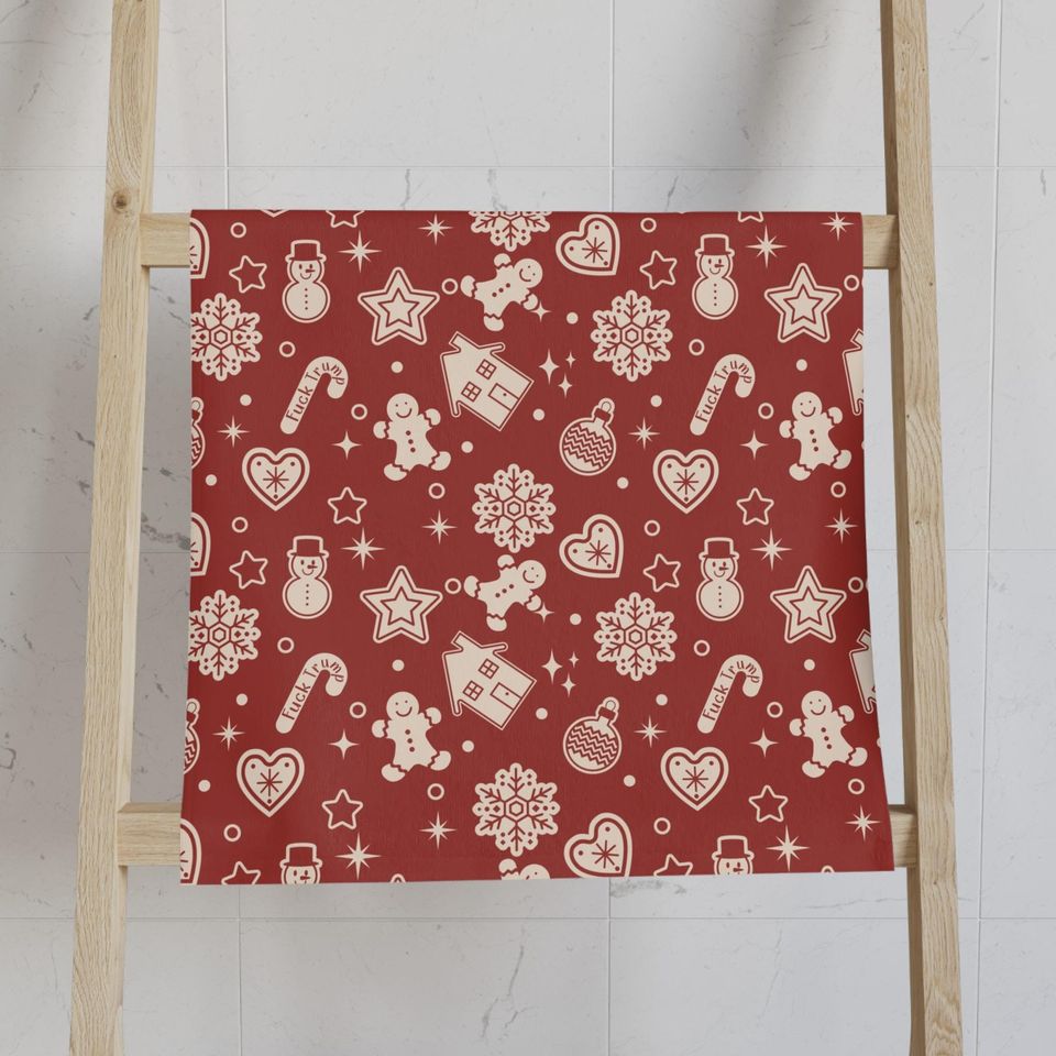 Christmas Hand Towel, Candy Cane Kitchen Towel