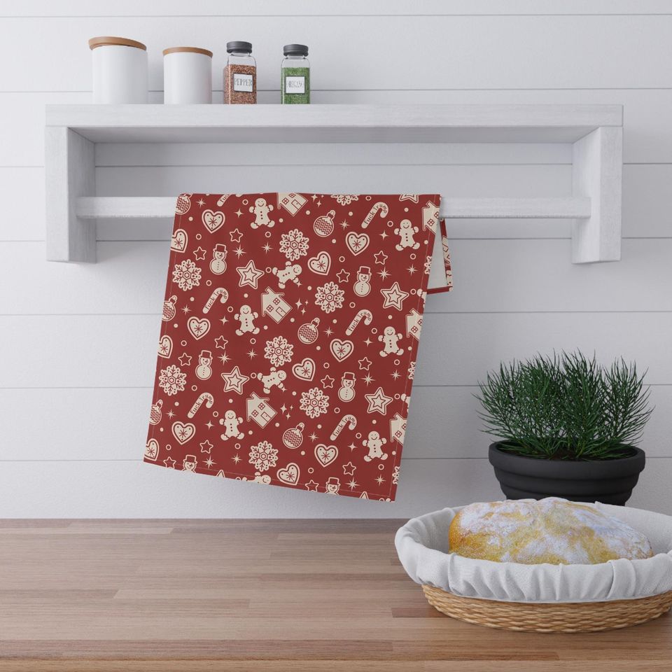 Christmas Hand Towel, Candy Cane Kitchen Towel