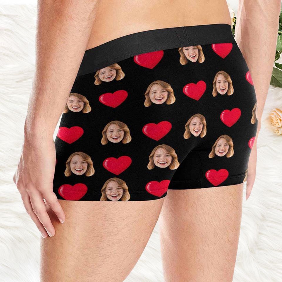 Custom Face Underwear, Personalized Couple Lingerie, Photo Gift