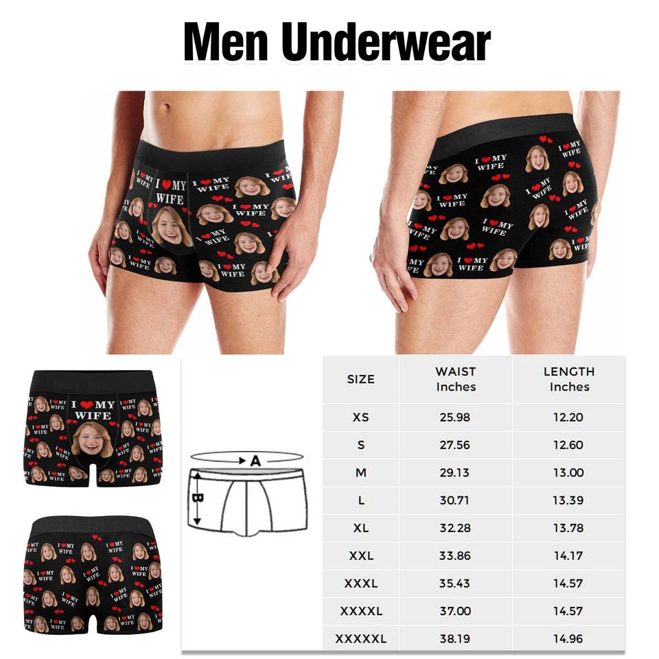 Custom Face Underwear, Personalized Couple Lingerie, Photo Gift