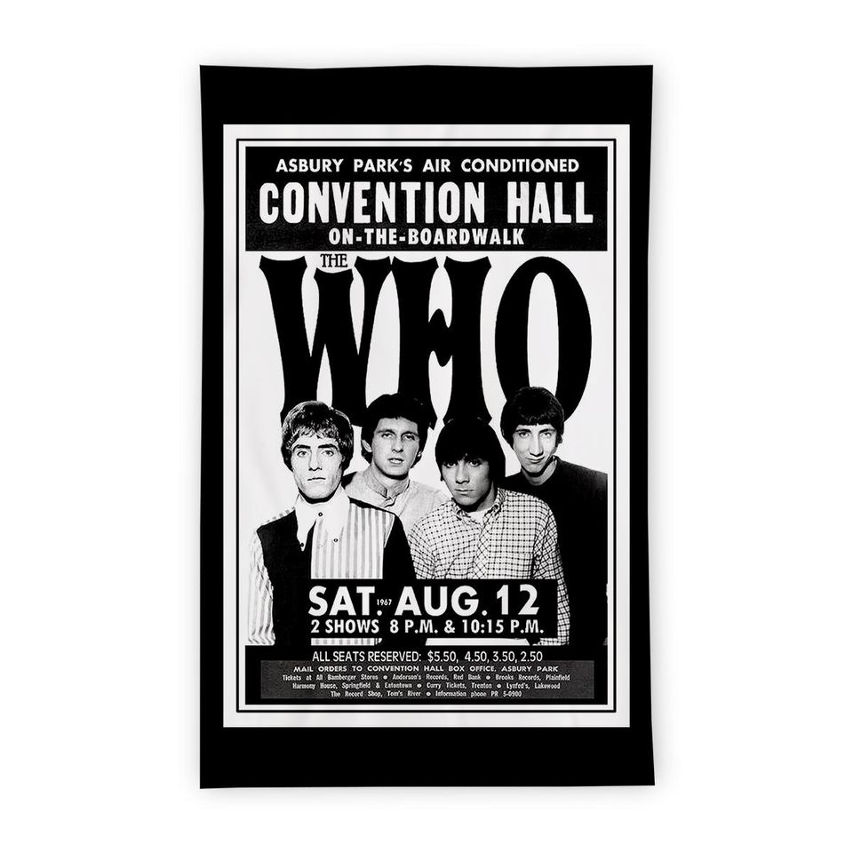 1960s Retro British Rock Music Poster - Textile Vertical Poster