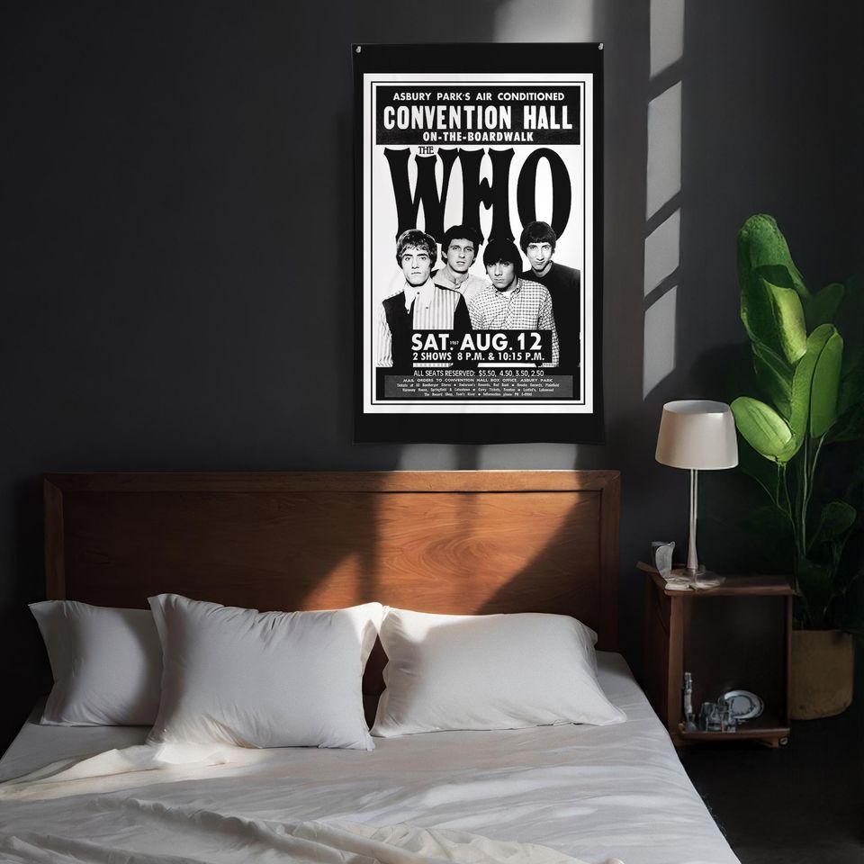 1960s Retro British Rock Music Poster - Textile Vertical Poster