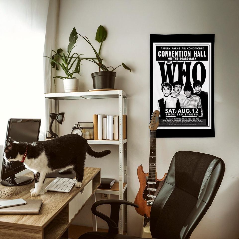 1960s Retro British Rock Music Poster - Textile Vertical Poster